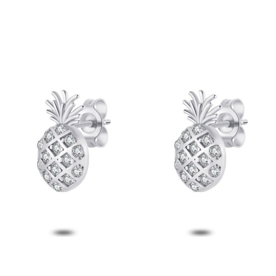 Women Twice As Nice | Silver Earrings, Pineapple, Zirconia