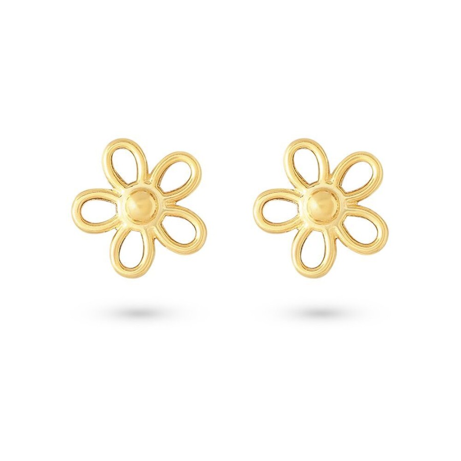 Women Twice As Nice | 18Ct Gold Plated Silver Earrings, Small Flower