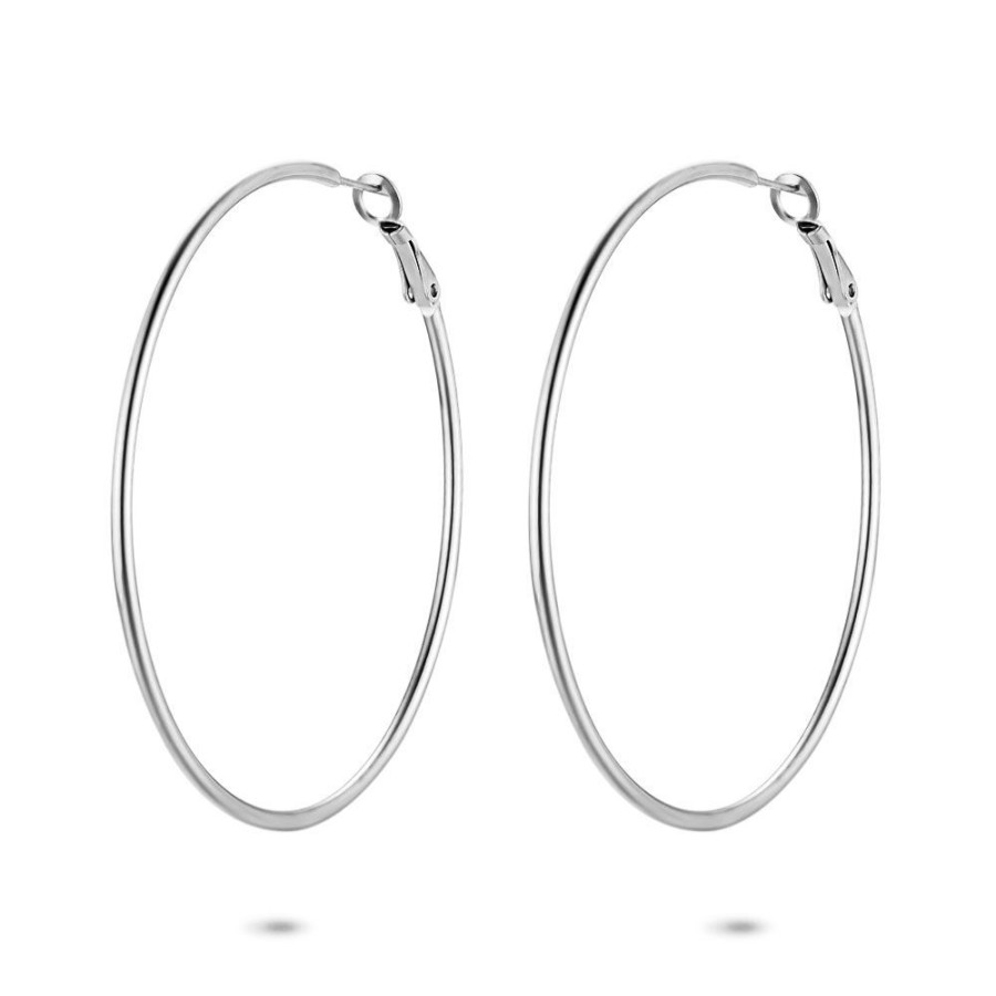 Women Twice As Nice | Stainless Steel Earrings, 65 Mm Hoop