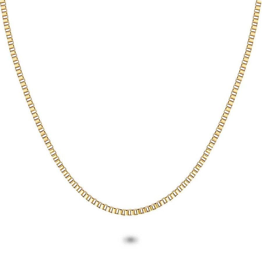 Women Twice As Nice | Gold Coloured Stainless Steel Necklace, Venitian Chain 2,5 Mm