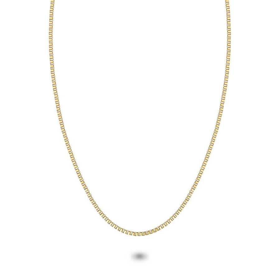 Women Twice As Nice | Gold Coloured Stainless Steel Necklace, Venitian Chain 2,5 Mm