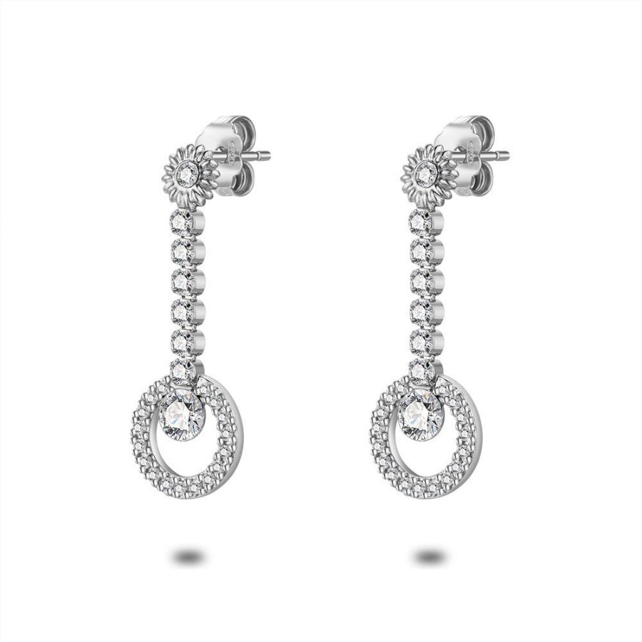 Women Twice As Nice | Silver Earrings, Circle With Zirconia