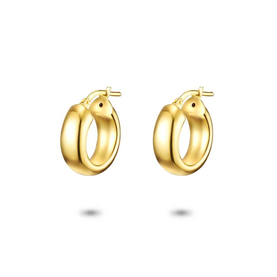 Women Twice As Nice | 18Ct Gold Plated Silver Earrings, 16 Mm Hoop Earrings