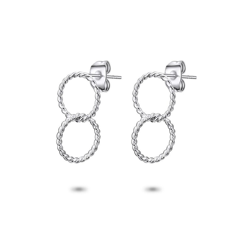 Women Twice As Nice | Silver Earrings, 2 Twisted Circles