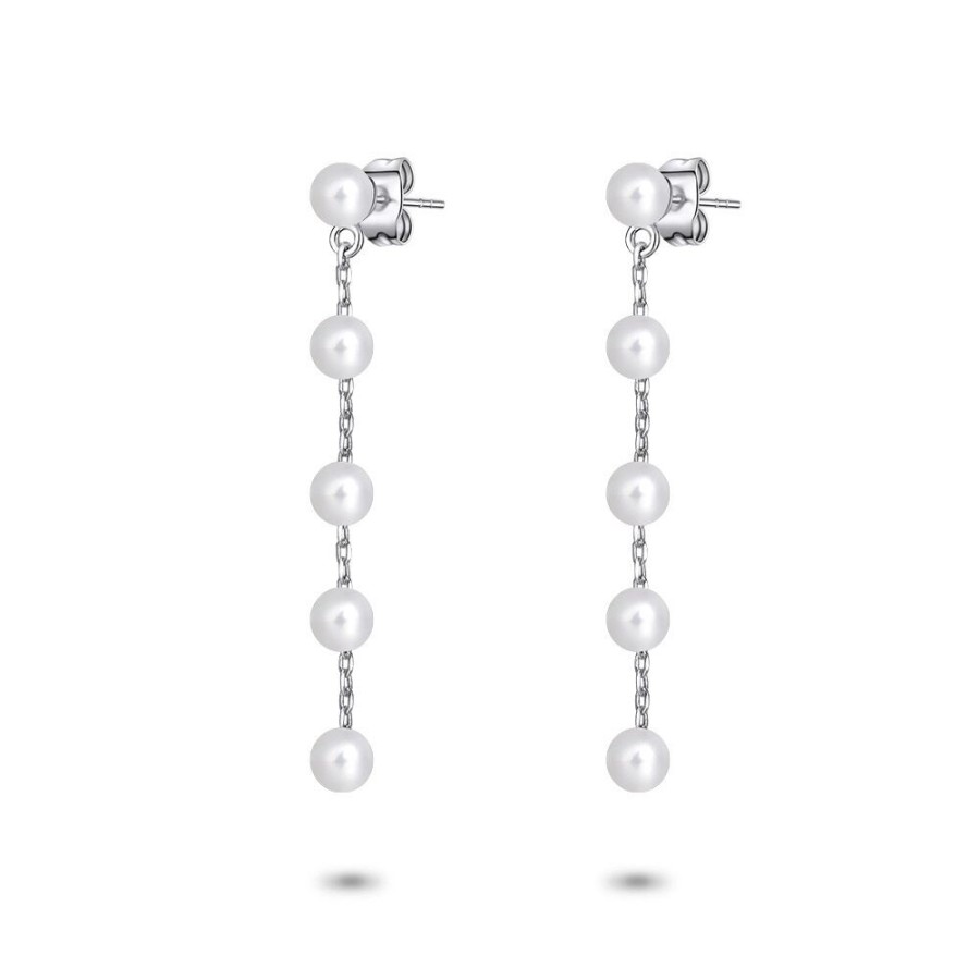 Women Twice As Nice | Silver Earrings, 5 Pearls