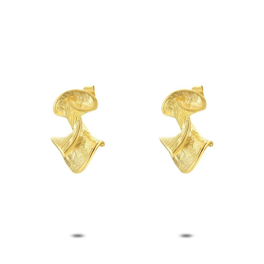 Women Twice As Nice | Earrings In Gold-Tone Stainless Steel, Pleated Earring