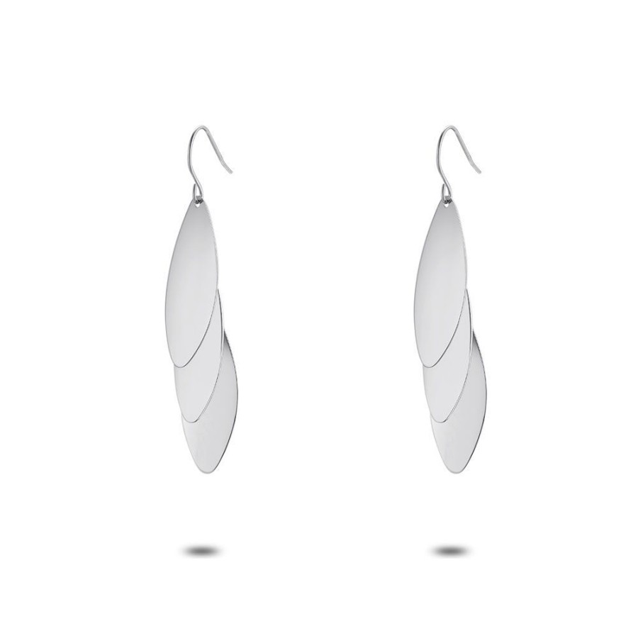 Women Twice As Nice | Earrings In Stainless Steel, 3 Ovals On Hook