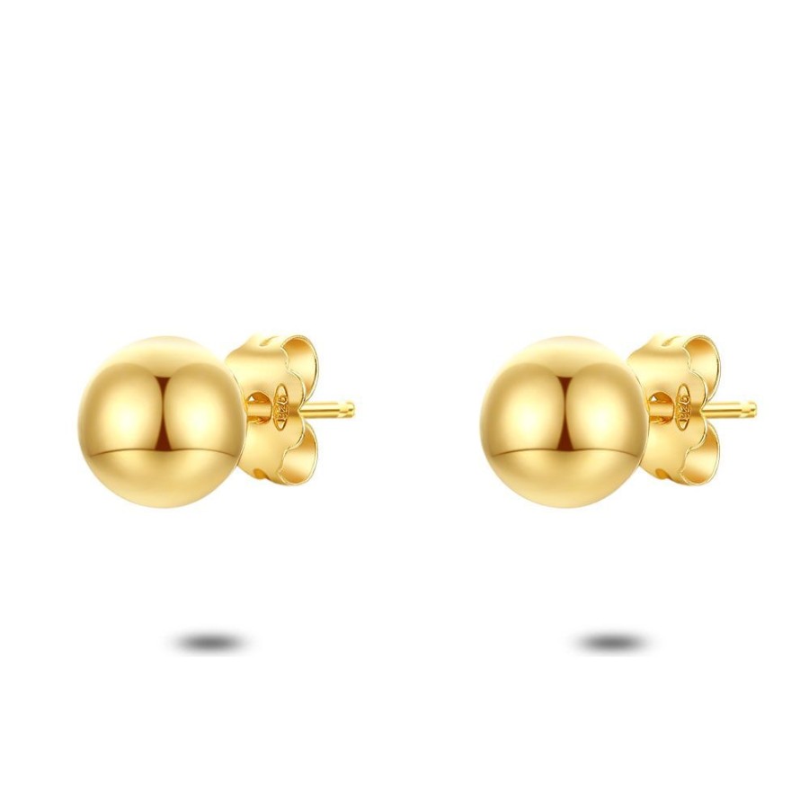 Women Twice As Nice | 18Ct Gold Plated Earrings, Ball, 7 Mm