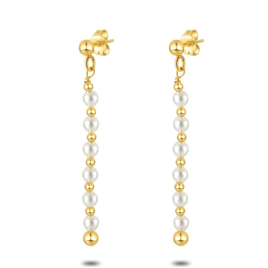 Women Twice As Nice | 18Ct Gold Plated Silver Earrings, Pearls, Balls