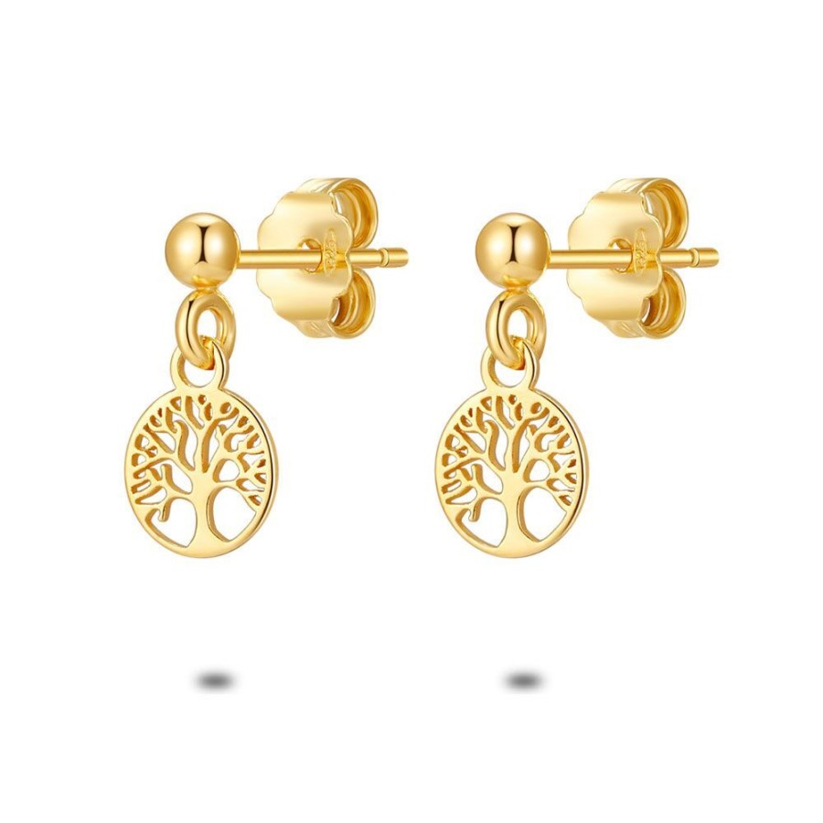 Women Twice As Nice | 18Ct Gold Plated Silver Earrings, Tree Of Life