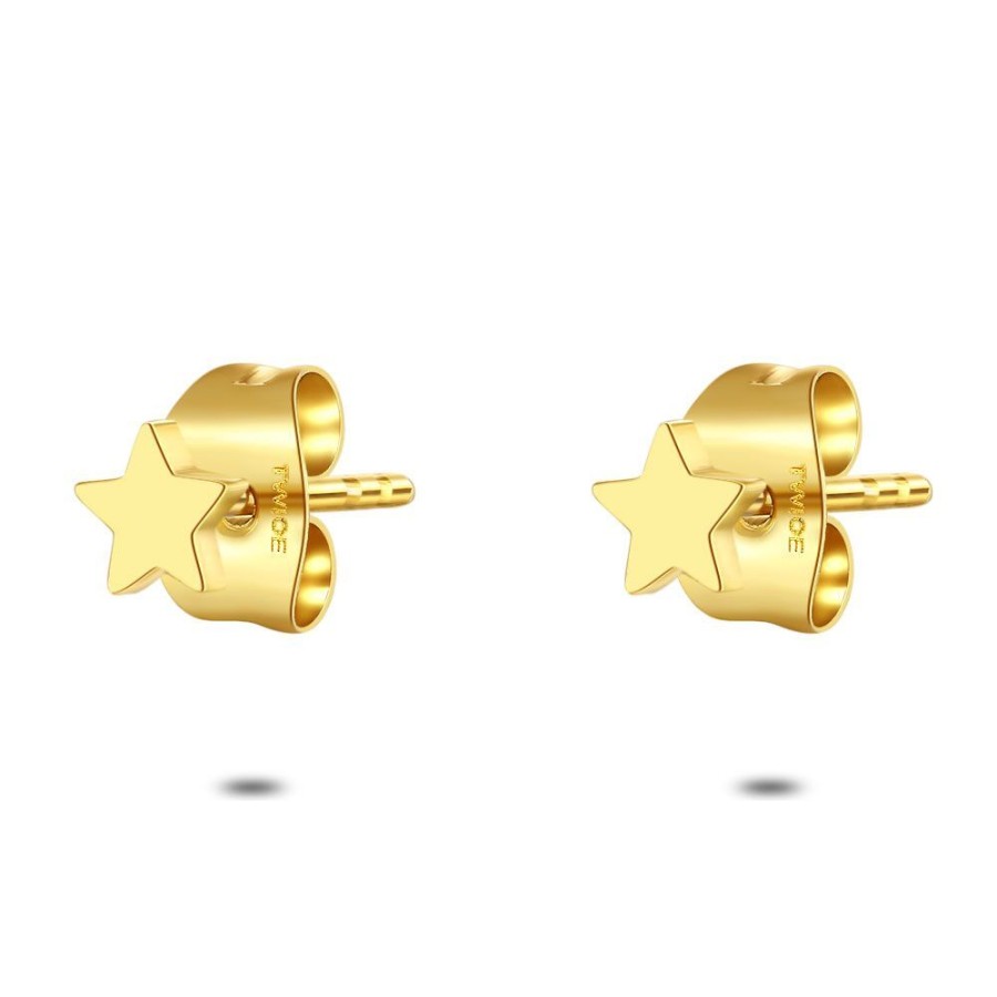 Women Twice As Nice | Gold Coloured Stainless Steel Earrings, Star