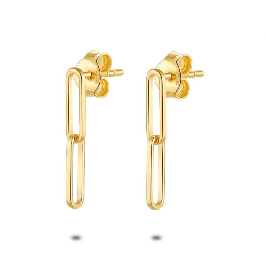 Women Twice As Nice | 18Ct Gold Plated Silver Earrings, 2 Links