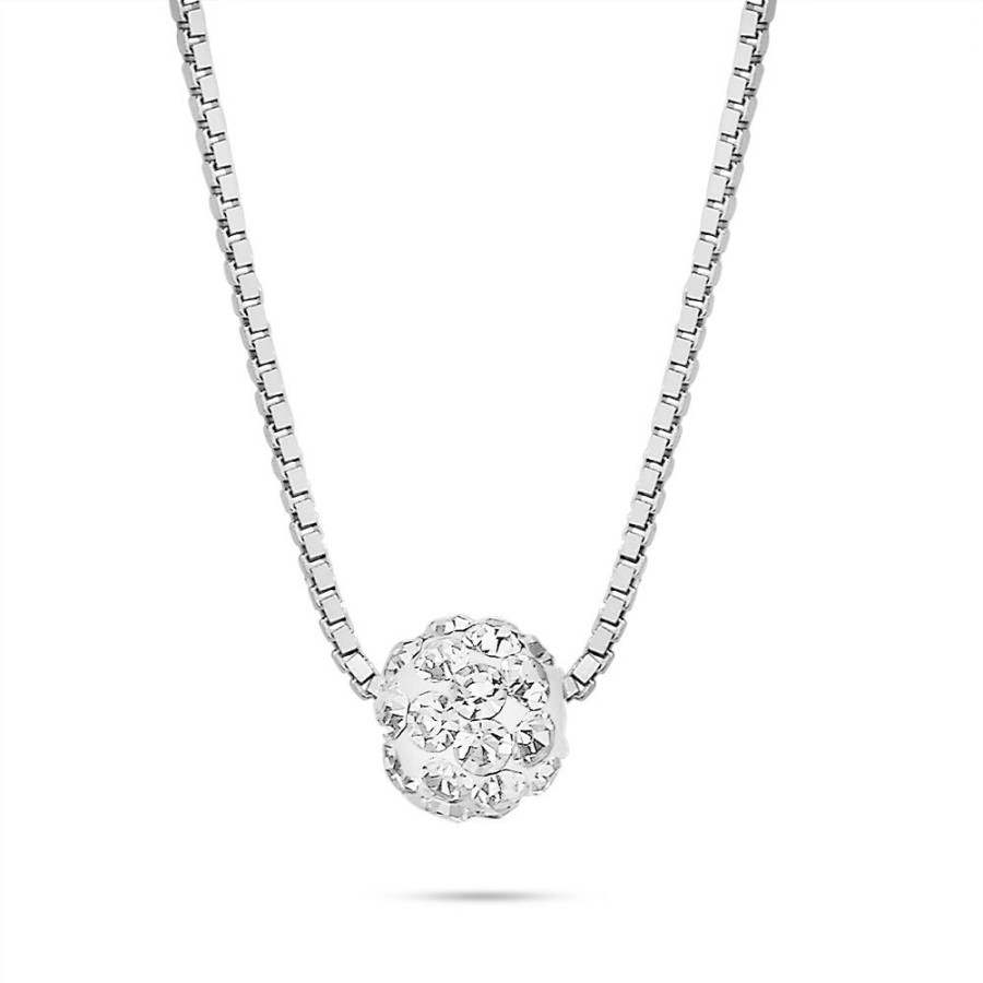 Women Twice As Nice | Silver Necklace, Ball, Crystals