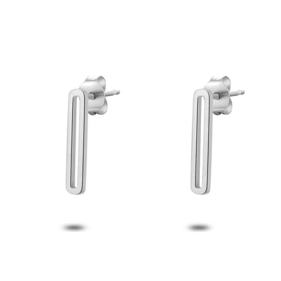 Women Twice As Nice | Stainless Steel Earrings, Open Oval, 15 Mm