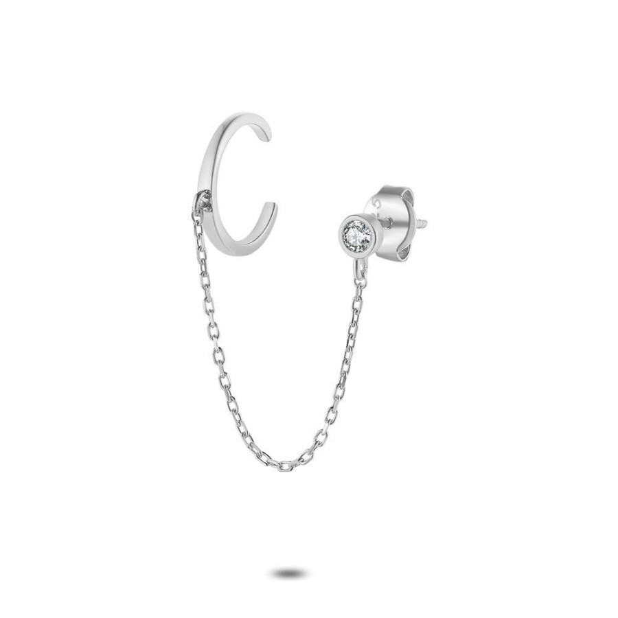 Women Twice As Nice | Silver Earring Per Piece, Earcuff And Zirconia