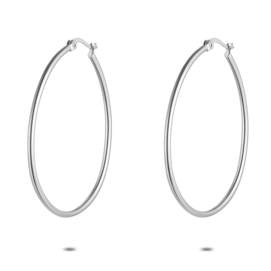 Women Twice As Nice | Stainless Steel Earrings, Oval Hoop Earring