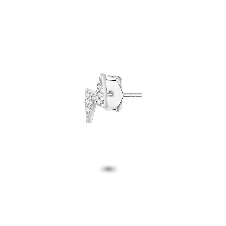 Women Twice As Nice | Silver Earring Per Piece, Lightning Stud With Zirconia