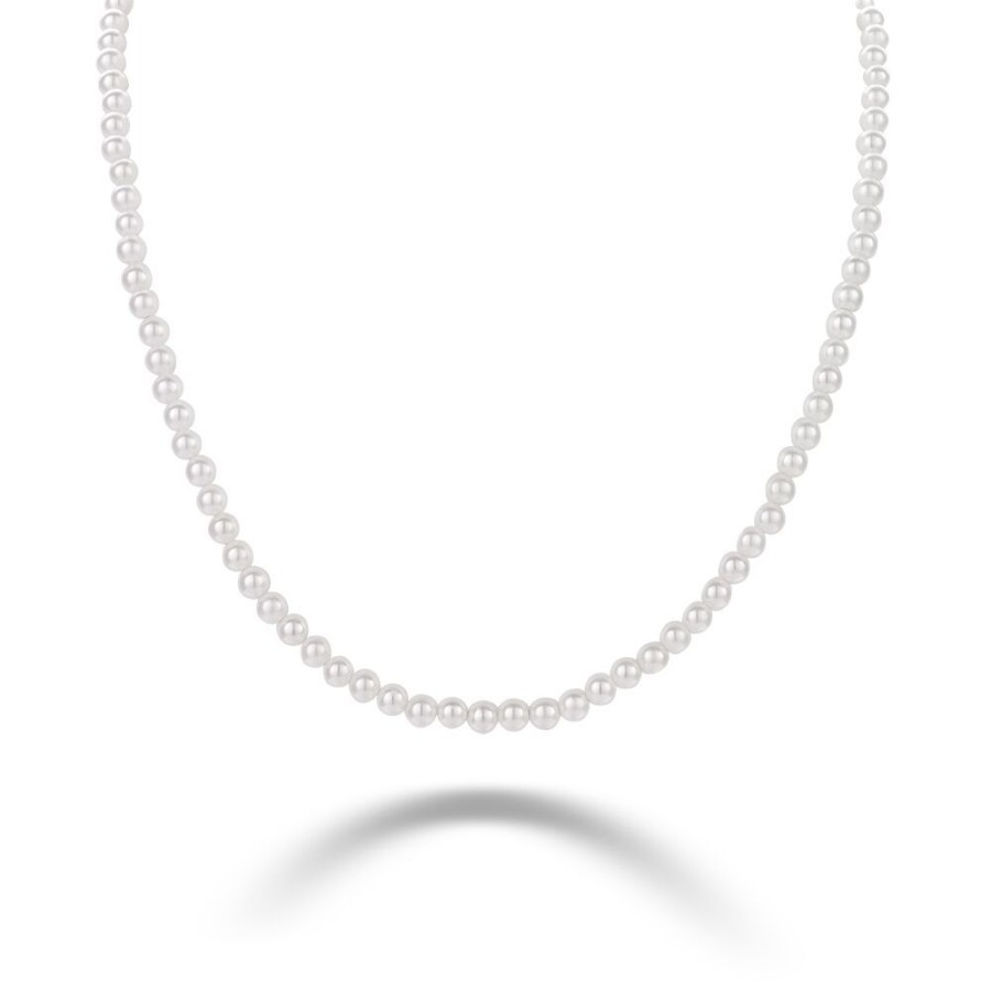 Women Twice As Nice | Silver Necklace, 4 Mm Pearls