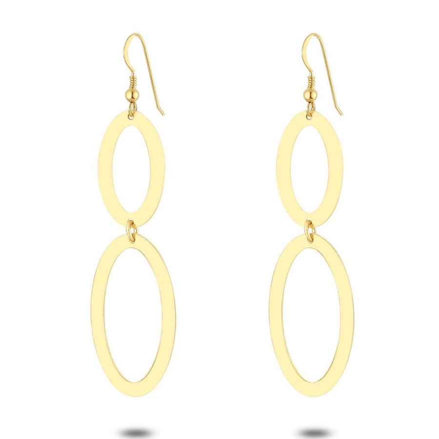 Women Twice As Nice | 18Ct Gold Plated Silver Earrings, 2 Open Ovals