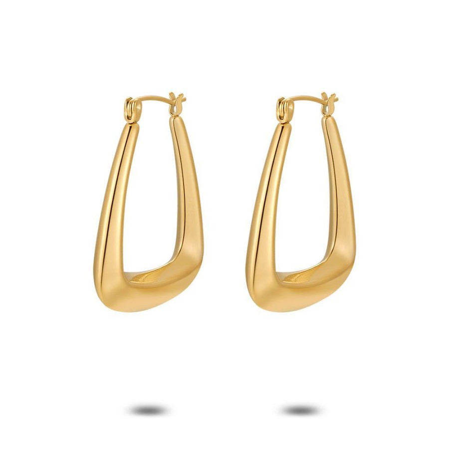 Women Twice As Nice | Gold Coloured Stainless Steel Earrings, Triangle