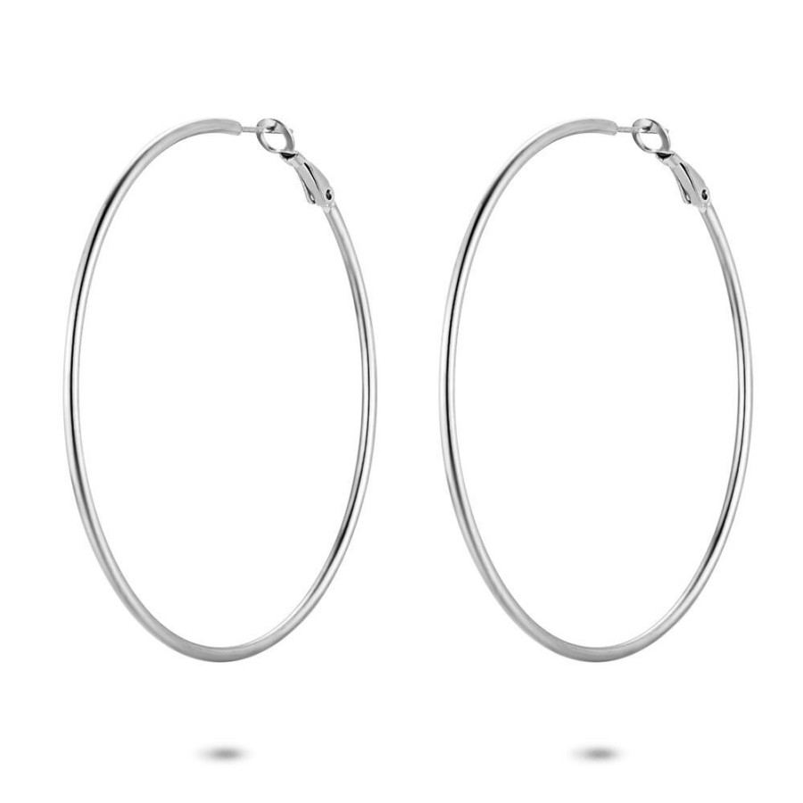 Women Twice As Nice | Stainless Steel Earrings, 70 Mm Hoops