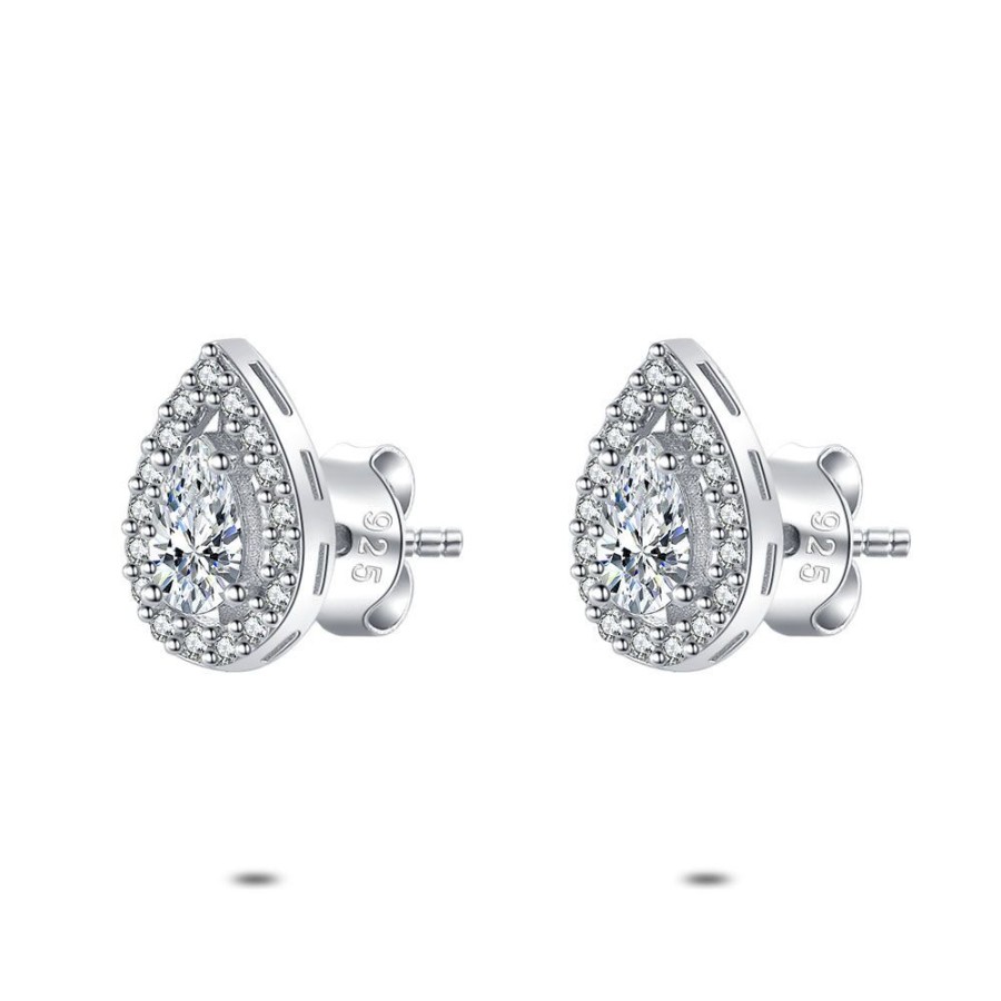 Women Twice As Nice | Silver Earrings, Drop Earring With Zirconia Stone