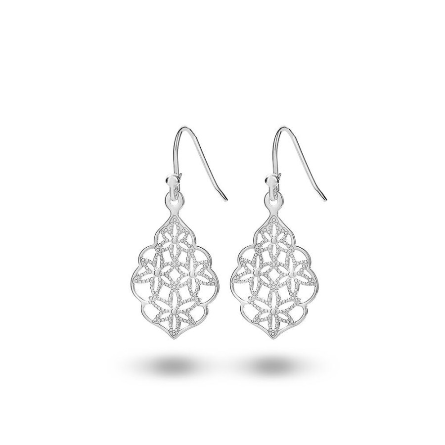 Women Twice As Nice | Silver Earrings With Flower Design 2 Cm