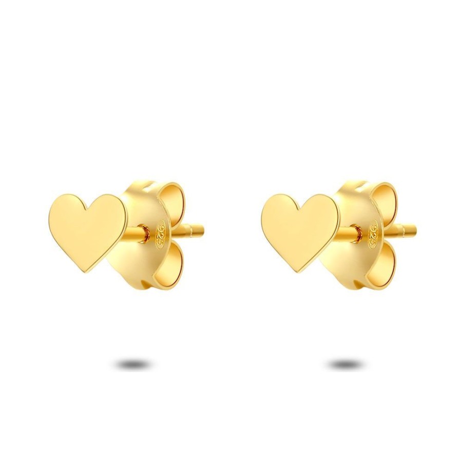 Women Twice As Nice | 18Ct Gold Plated Silver Earrings, Heart