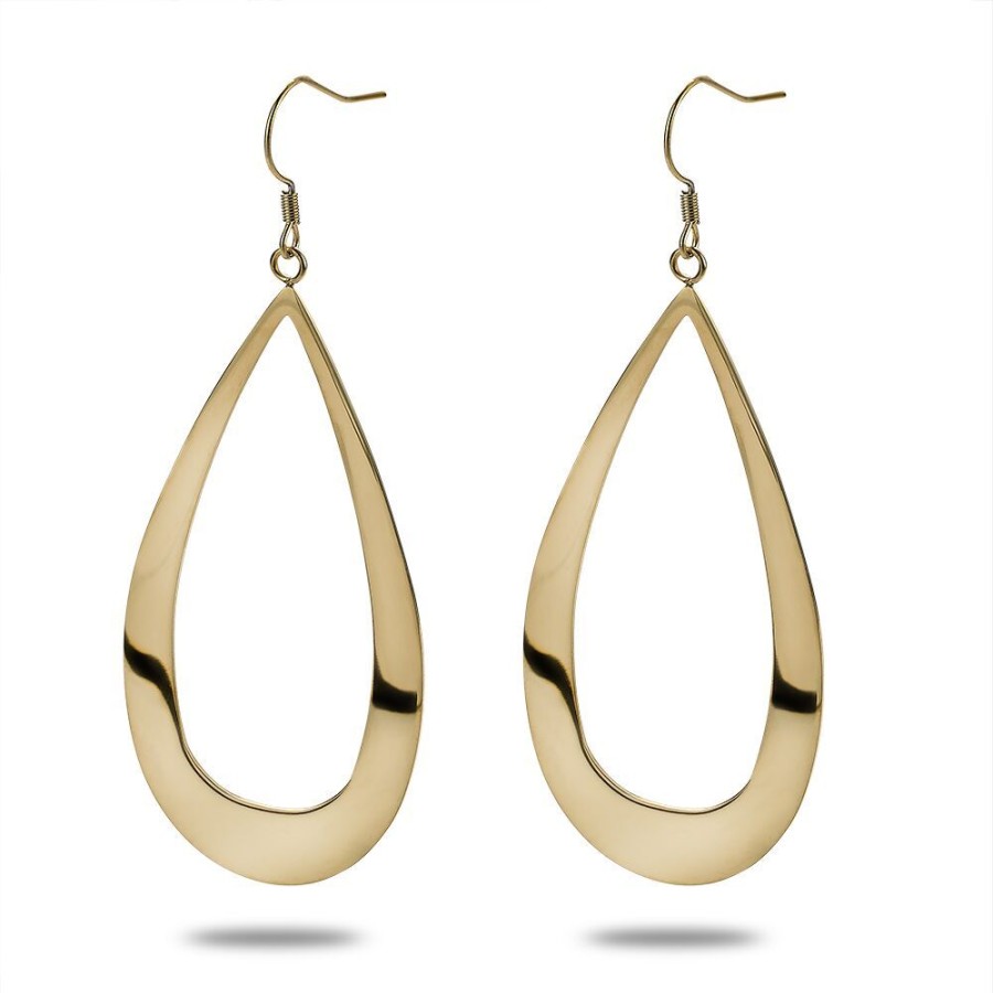 Women Twice As Nice | Gold-Coloured Stainless Steel Earrings, Open Drop