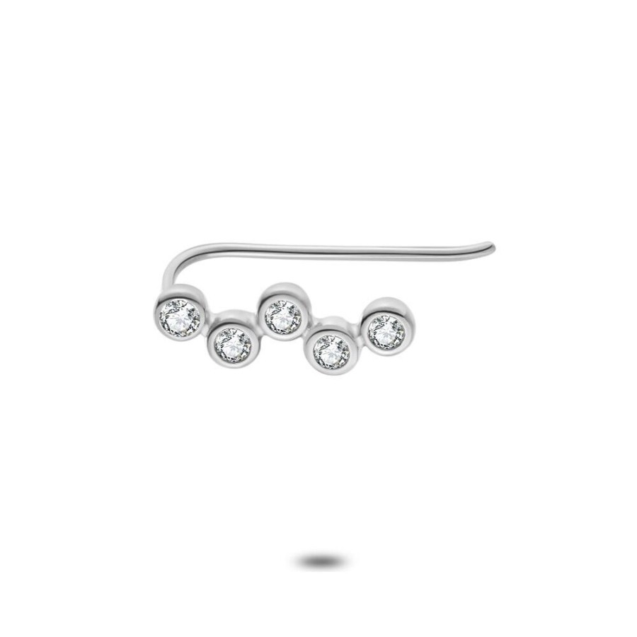 Women Twice As Nice | Silver Earring Per Piece, Earclimber, 5 Round Zirconia