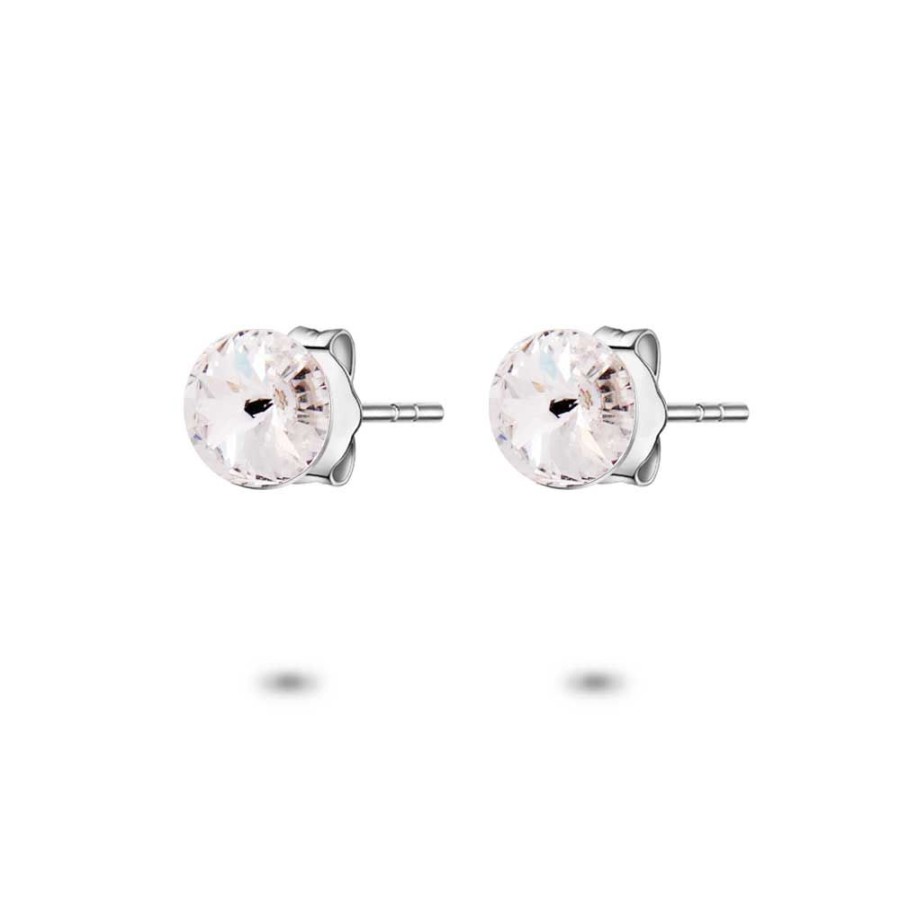 Women Twice As Nice | Silver Earrings, Crystal Stud 6 Mm