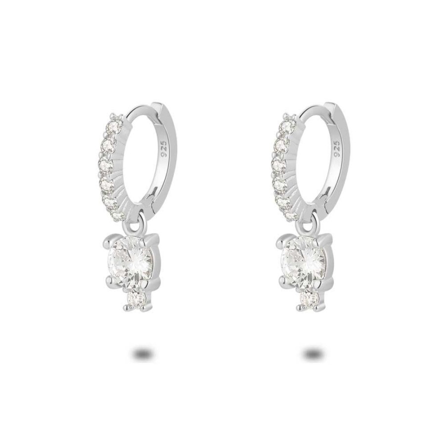 Women Twice As Nice | Silver Earrings, Hoop With Zirconia