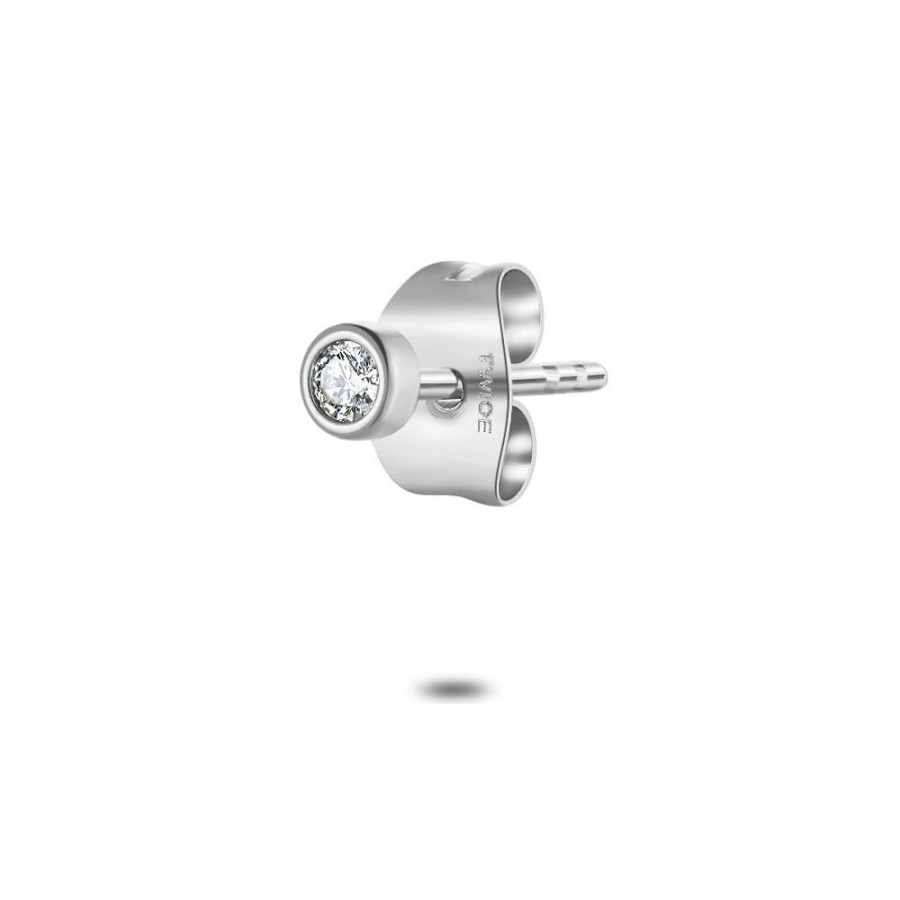 Women Twice As Nice | Stainless Steel Earring Per Piece, Round Zirkonia, 2 Mm