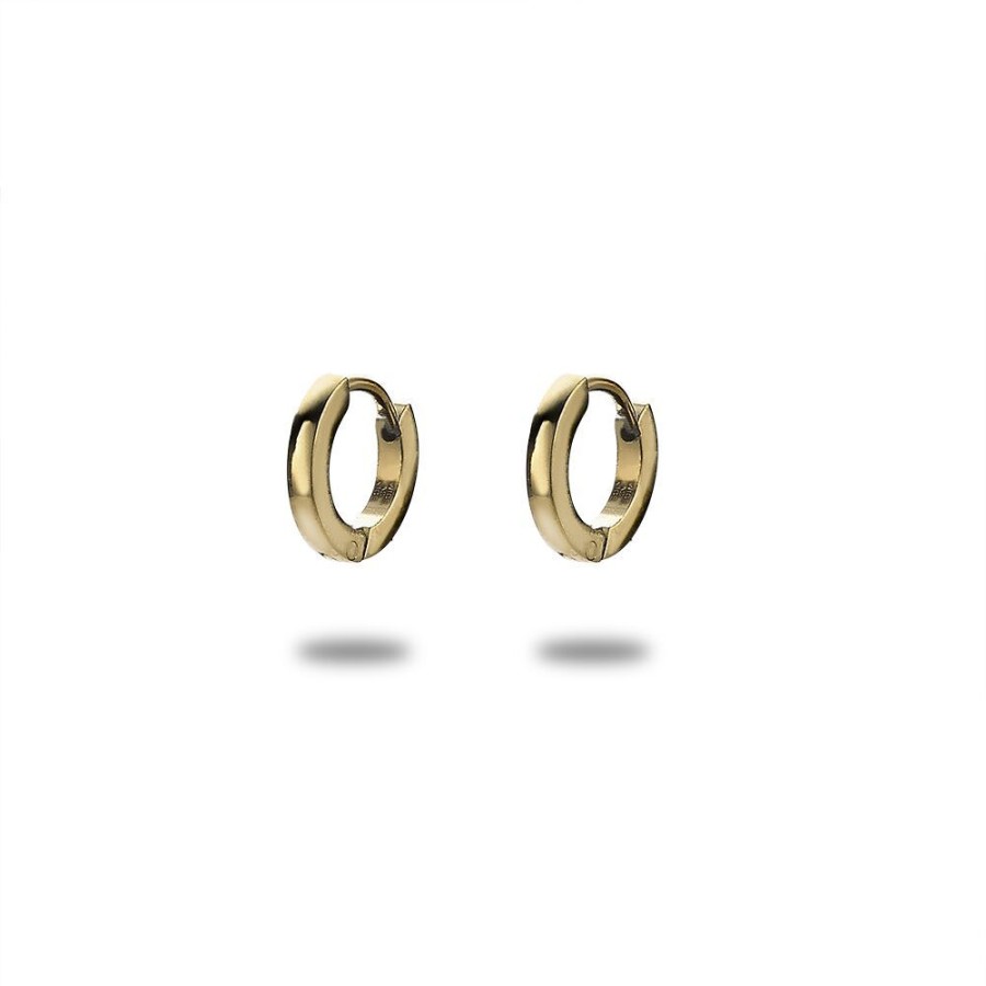 Women Twice As Nice | Gold-Coloured Stainless Steel Earrings, Anneaux, 9 Mm