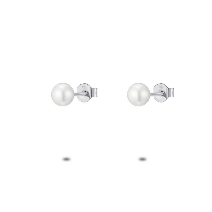 Women Twice As Nice | Silver Earrings, Pearl 5 Mm