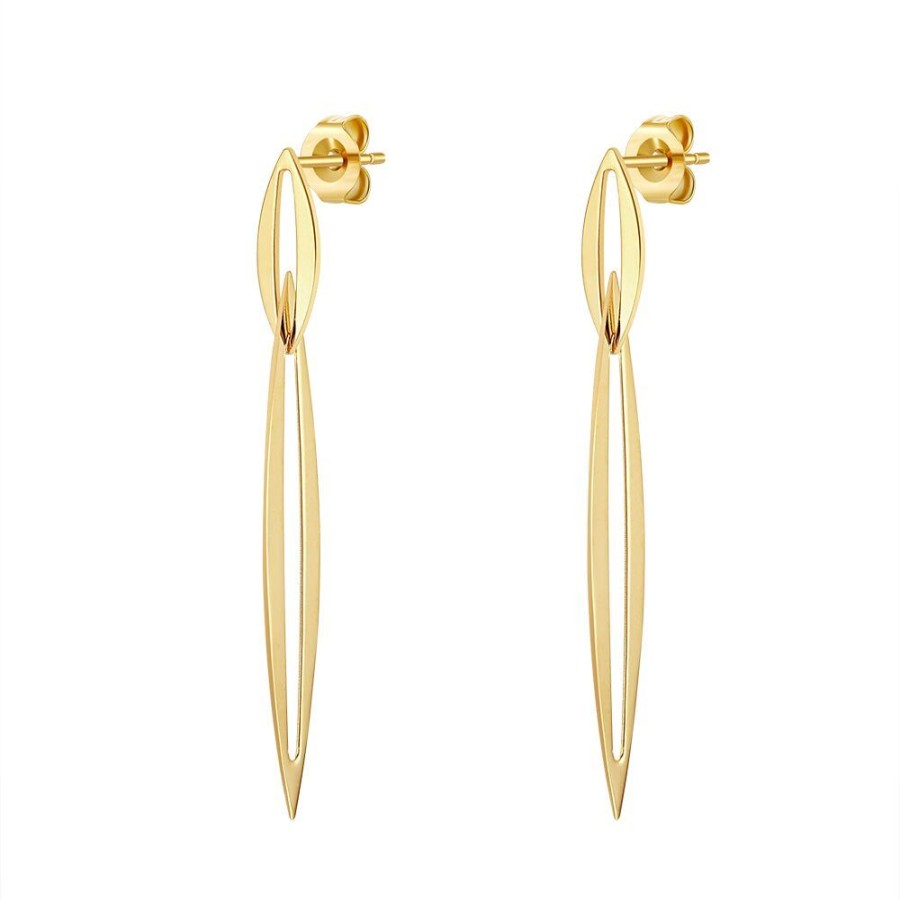 Women Twice As Nice | 18Ct Gold Plated Silver Earrings, 2 Open Ellips