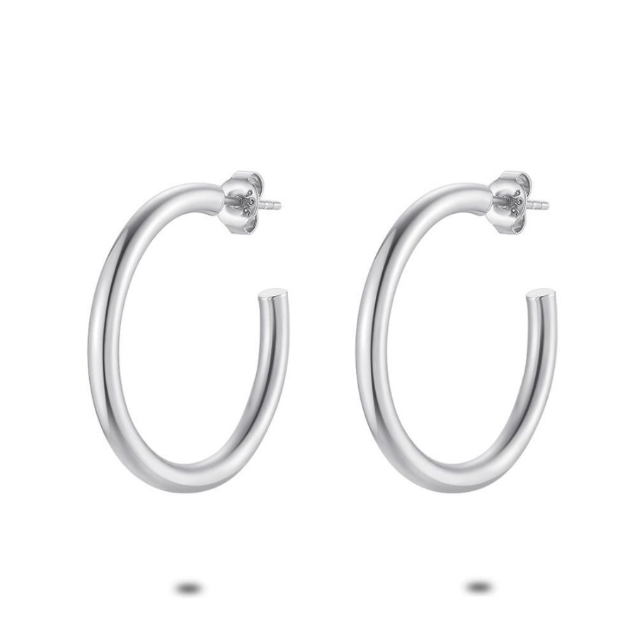 Women Twice As Nice | Silver Earrings, Hoops, 30 Mm/3 Mm