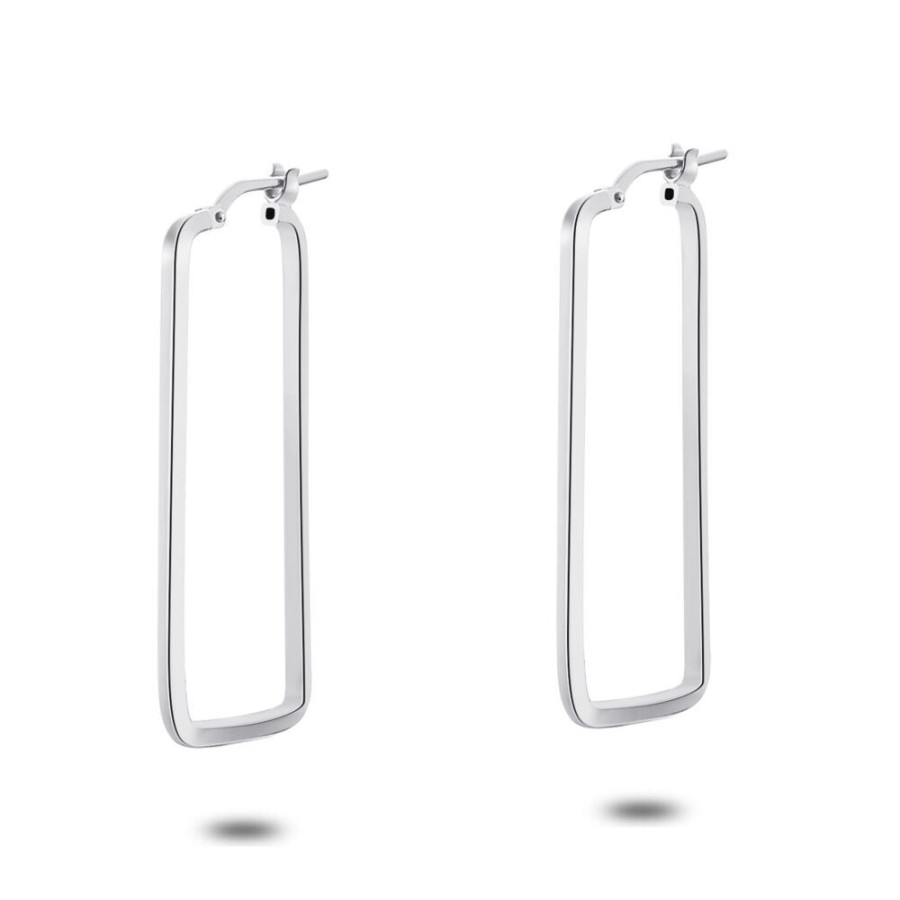 Women Twice As Nice | Silver Earrings, Rectangle, 37 Mm