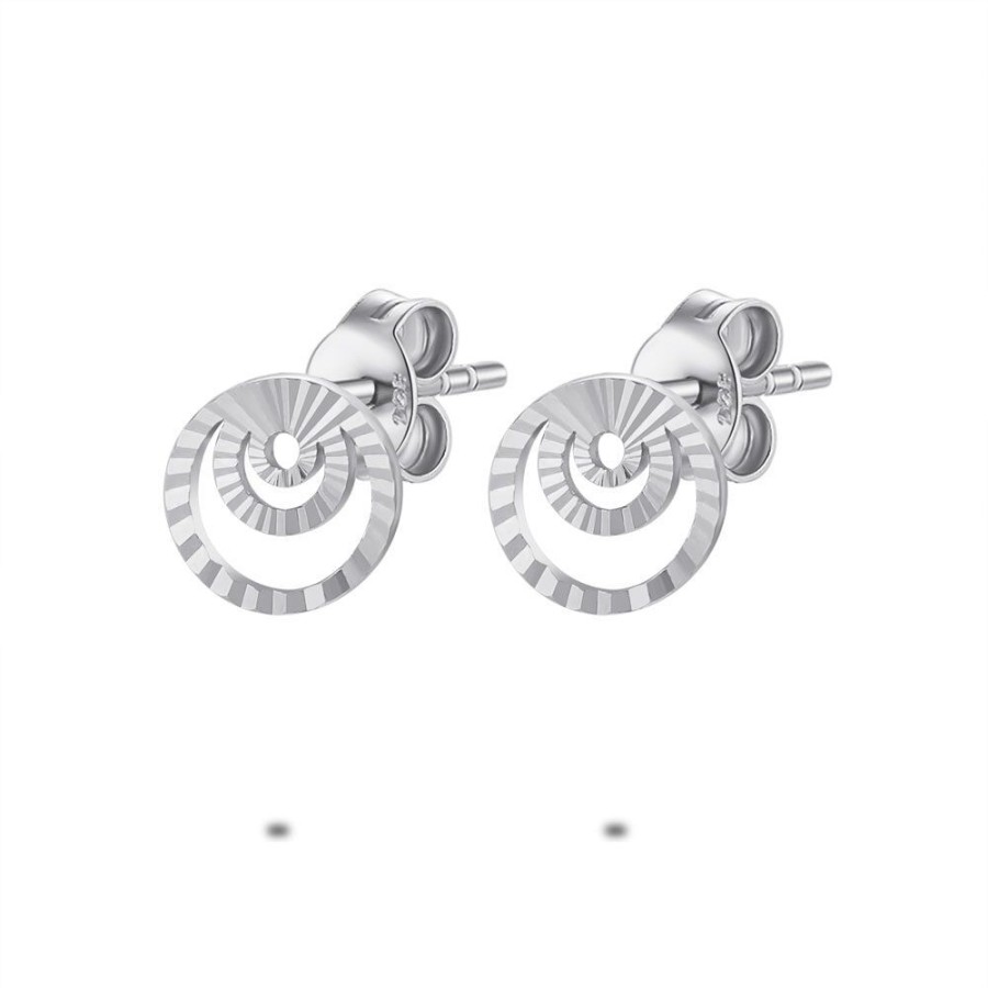 Women Twice As Nice | Silver Earrings, 3 Circles, Hammerd