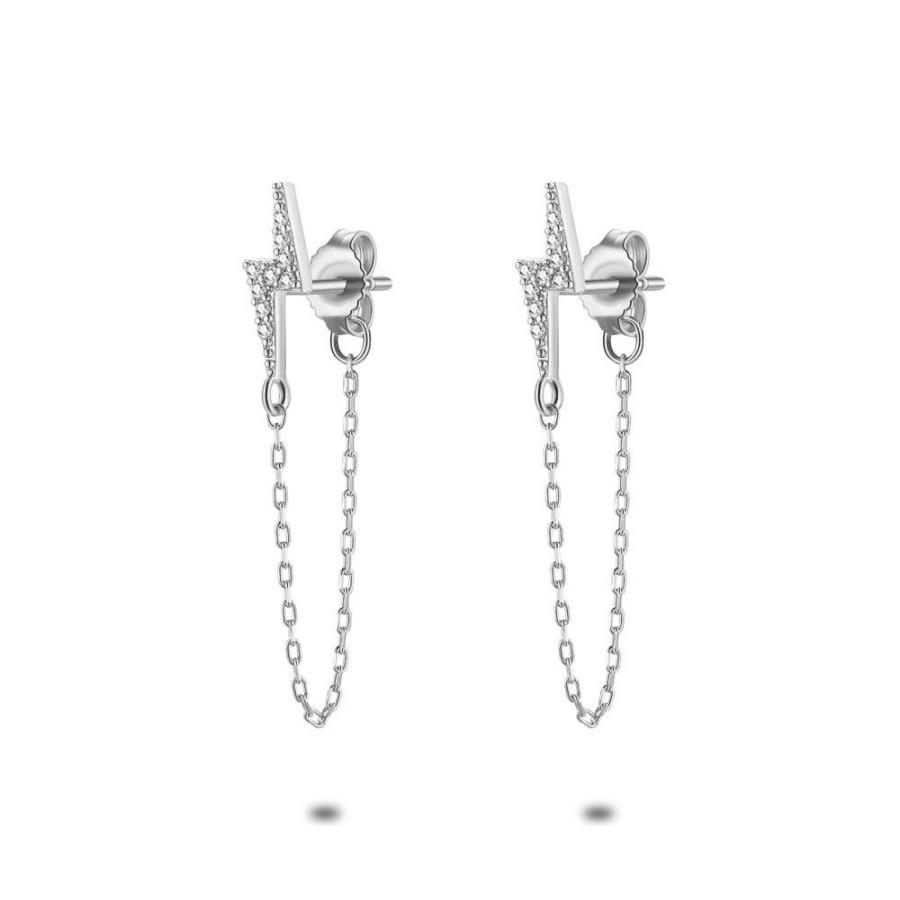 Women Twice As Nice | Silver Earrings, Lightning On A Chain