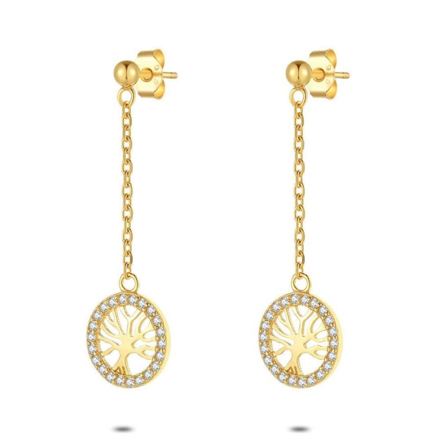 Women Twice As Nice | 18Ct Gold Plated Silver Earrings, Tree Of Life