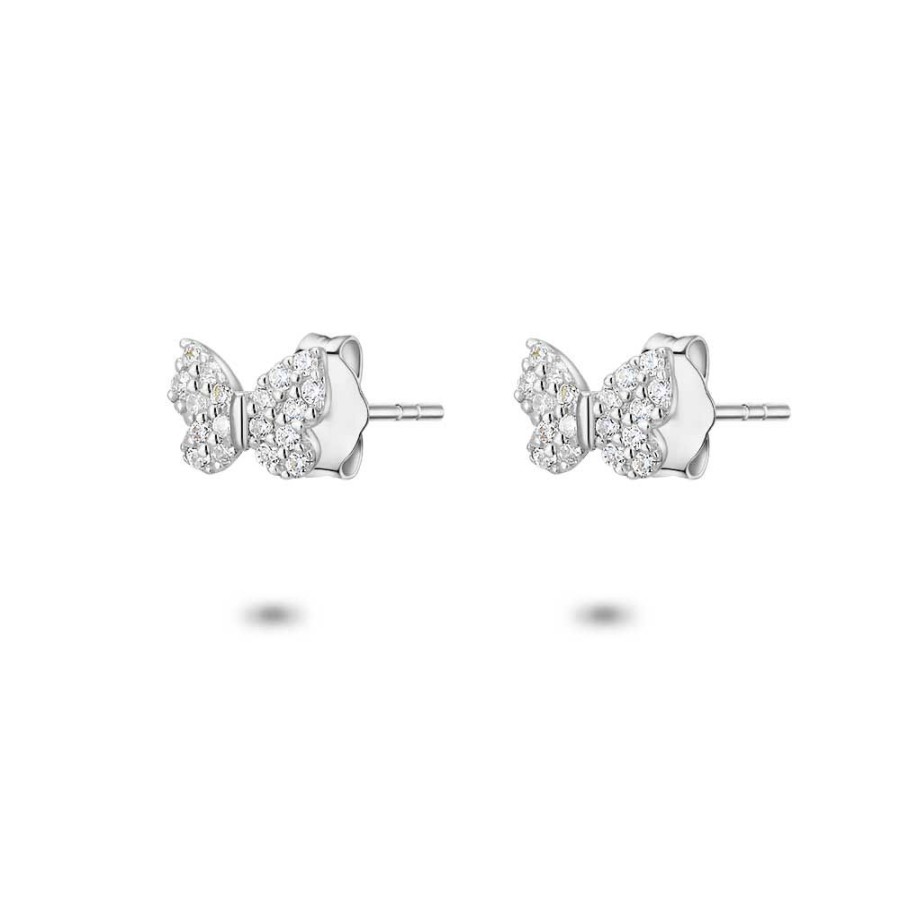 Women Twice As Nice | Silver Earrings, Butterfly And Zirconia