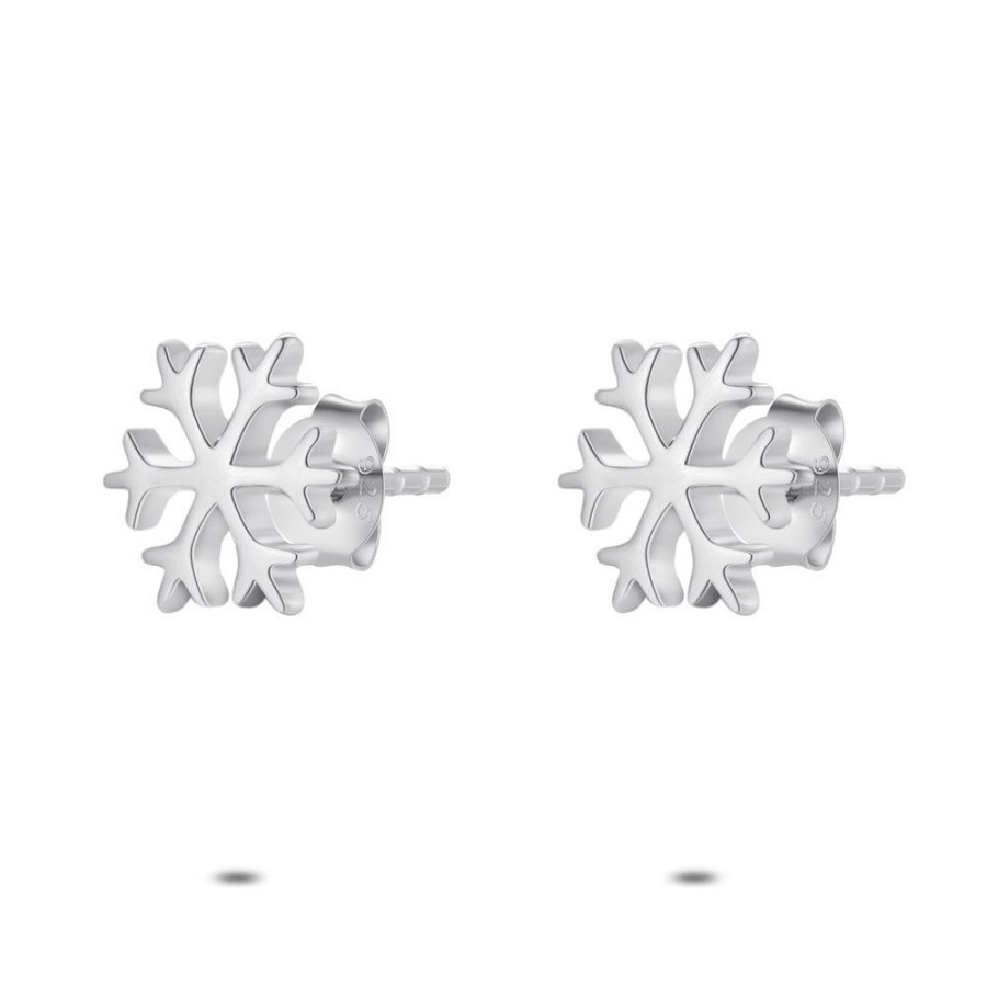 Women Twice As Nice | Earrings In Silver, Snowflake 10 Mm