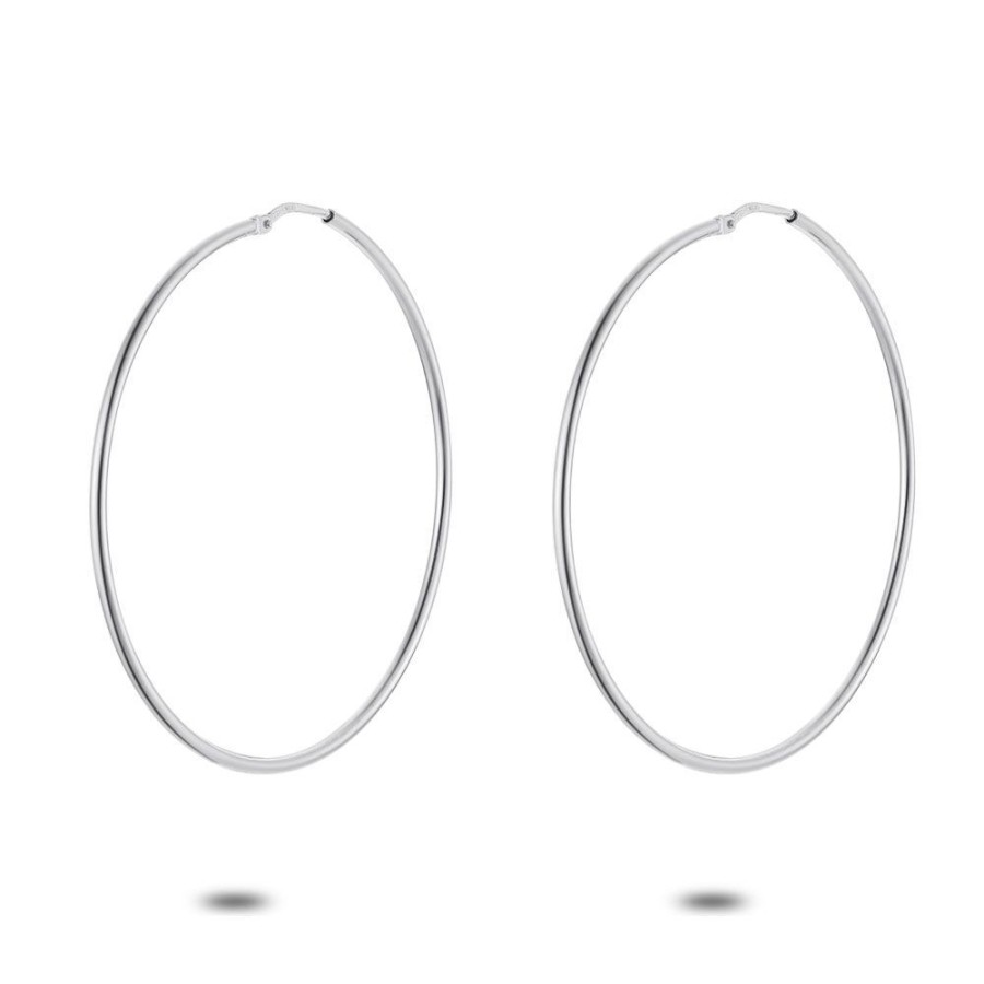 Women Twice As Nice | Silver Earrings, Hoops, 38 Mm