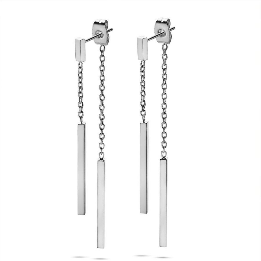 Women Twice As Nice | Stainless Steel Earrings, 2 Bars, 2 Chains