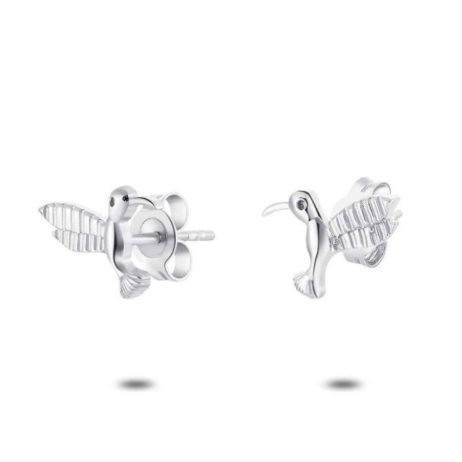 Women Twice As Nice | Silver Earrings, Hummingbird, 7 Mm