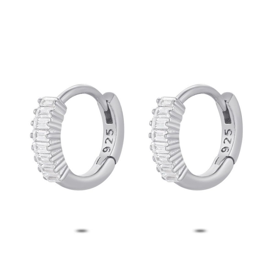 Women Twice As Nice | Silver Earrings, 8 Emerald Cut Zirconia