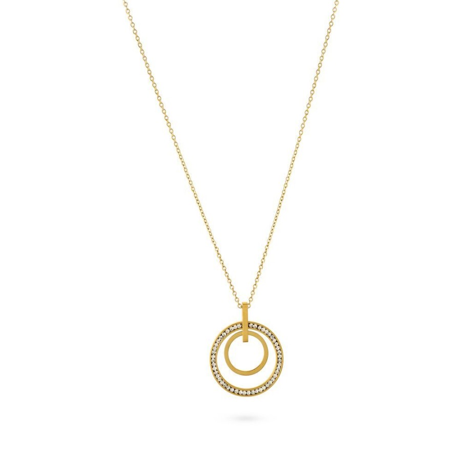 Women Twice As Nice | Gold Coloured Stainless Steel Necklace, 2 Circles