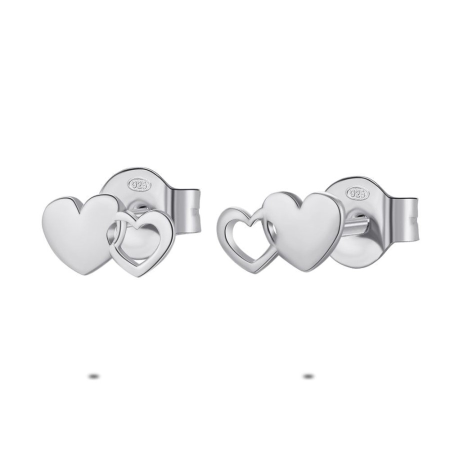 Women Twice As Nice | Silver Earrings, 2 Hearts