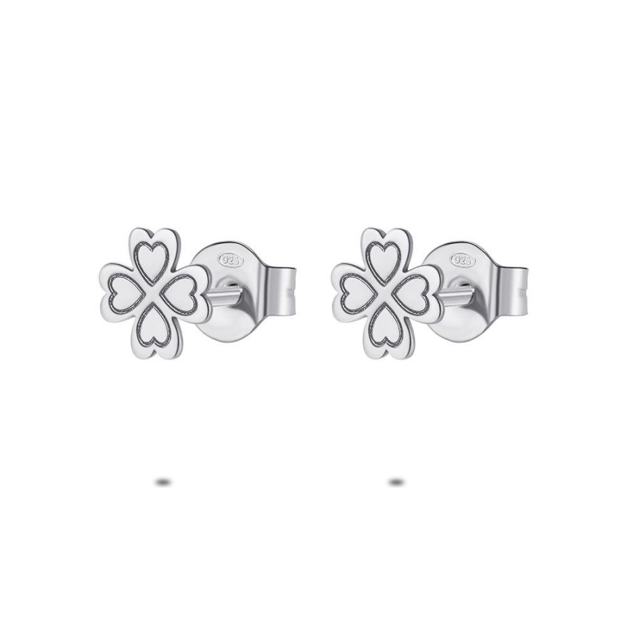 Women Twice As Nice | Silver Earrings, Clovers With 4 Hearts